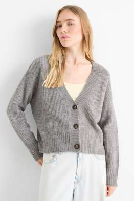 Strickjacke - gerippt