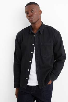 Denim shirt jacket - regular fit - kent collar