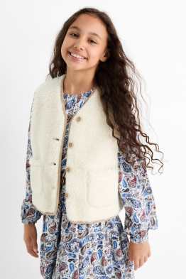 Vestă din piele shearling sintetică