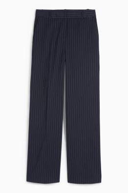 Pantaloni office - talie înaltă - relaxed fit - dungi fine