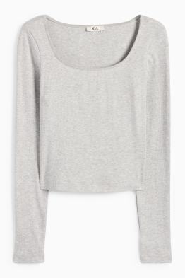 Langarmshirt - gerippt