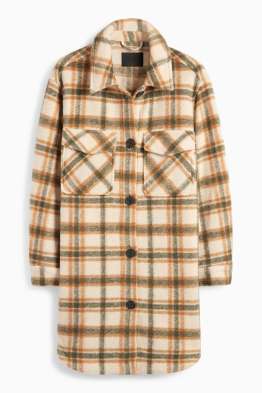 Cappotto lavorato a maglia - a quadretti