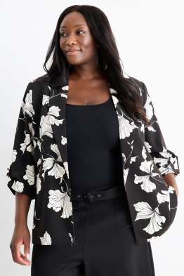 Blazer lung - relaxed fit - cu flori