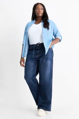 Wide leg jeans - talie medie - LYCRA®