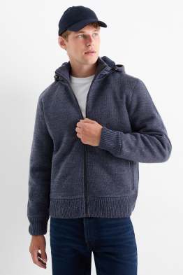 Cardigan tricotat cu glugă