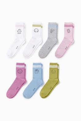 Multipack 7 perechi - Kawaii - șosete de tenis cu motive