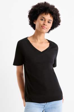 Tricou cu decolteu în V - Regular fit