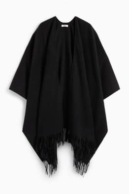 Pončo s třásněmi