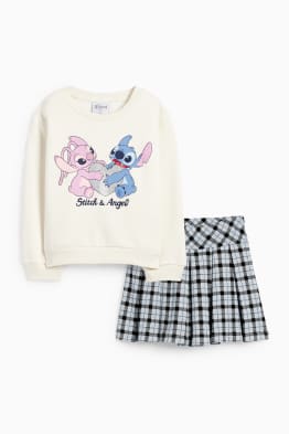 Lilo & Stitch - set - bluză de molton și fustă plisată - 2 piese