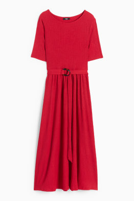 Rochie fit & flare cu curea - structurată