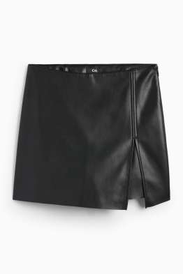 Fustă-pantalon scurtă - imitație de piele