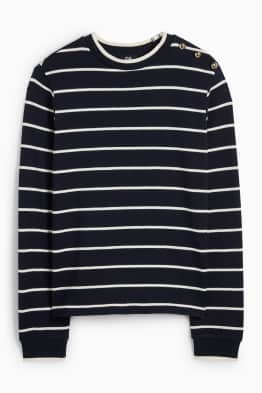 Pulover din tricot fin - cu dungi