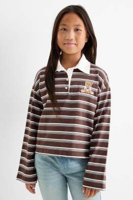 Ursuleț de pluș - tricou polo - cu dungi