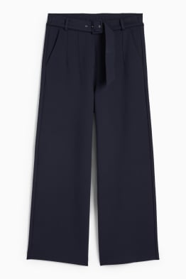 Pantaloni din jerseu cu curea - talie înaltă - wide leg
