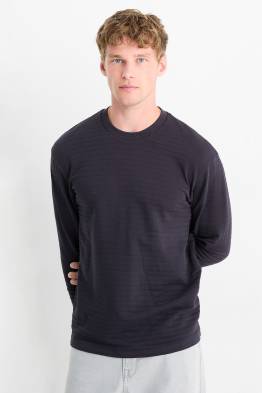 Tricou cu mânecă lungă - cu dungi - structurat