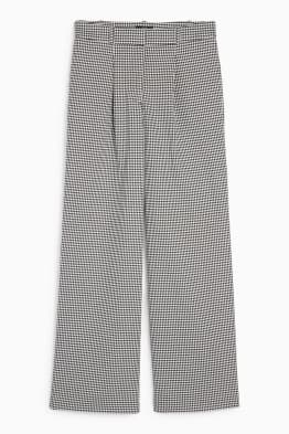 Pantaloni office - talie înaltă - loose fit - în carouri
