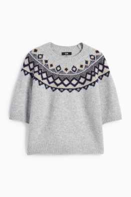 Knitted jumper - short sleeve