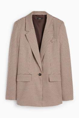 Blazer lung - regular fit - în carouri