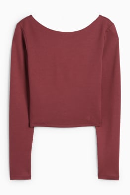 Tricou crop cu mânecă lungă