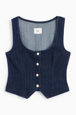 Vestă din denim - cambrată - dungi fine