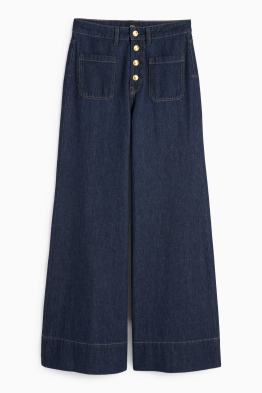 Wide leg jeans - talie înaltă
