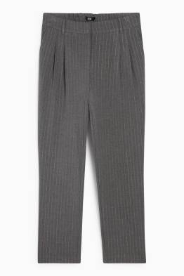 Cloth trousers - high-rise waist - tapered fit - pinstripes