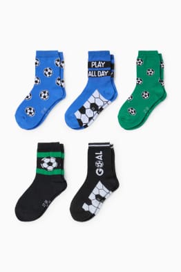 Multipack 5 perechi - fotbal - șosete cu motive