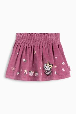 Hello Kitty - fustă din catifea reiată
