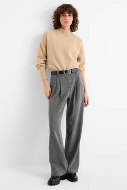 Pantaloni din jerseu - talie înaltă - wide leg - structurați