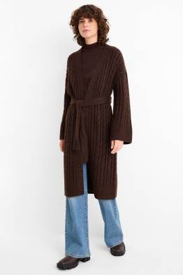 Cardigan tricotat - cu torsade