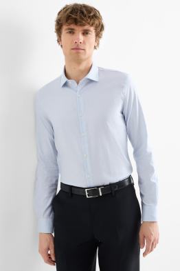 Cămașă office - slim fit - guler italian - în carouri