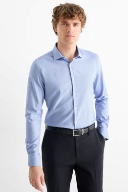 Cămașă office - slim fit - guler italian - în carouri