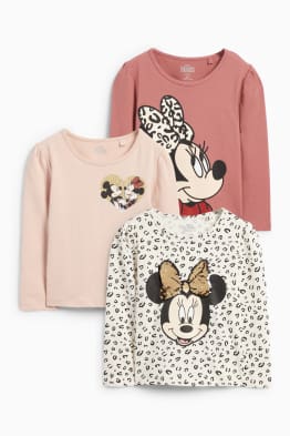 Multipack 3 buc. - Minnie Mouse - tricou cu mânecă lungă - aspect lucios