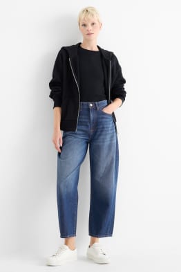 Barrel jeans - talie înaltă