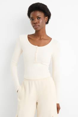 Cropped Henley top - slim fit