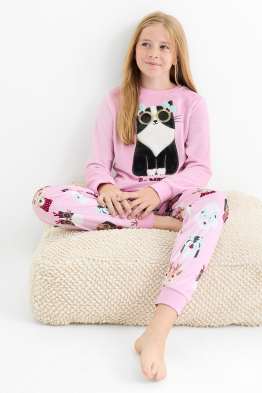 Câini și pisici - pijama cu motive de Crăciun - 2 piese