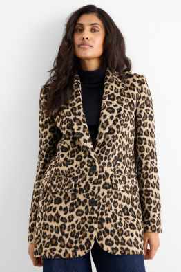 Blazer lung - relaxed fit - imprimeu de leopard