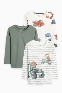 Multipack 3 buc. - urs și șantier - tricou cu mânecă lungă