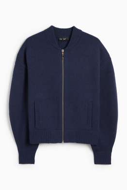 Cardigan with cashmere content - wool blend
