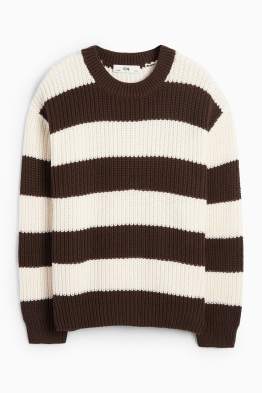 Pullover - gerippt - gestreift