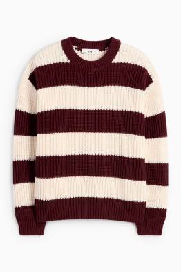 Pullover - gerippt - gestreift