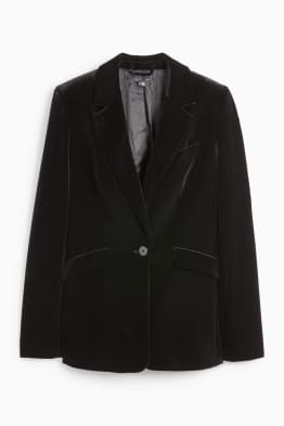 Blazer lung din catifea - regular fit