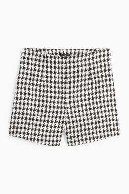 Pantaloni scurți - talie înaltă - în carouri