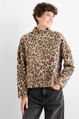 Bluză de molton - imprimeu de leopard