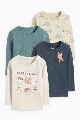 Multipack 4 buc. - animale de pădure - tricou cu mânecă lungă bebeluși