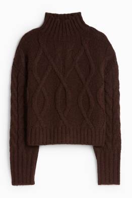 Pulover crop - cu torsade