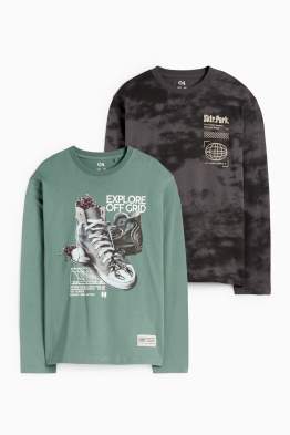 Confezione da 2 - sneakers e skateboard - maglia a maniche lunghe