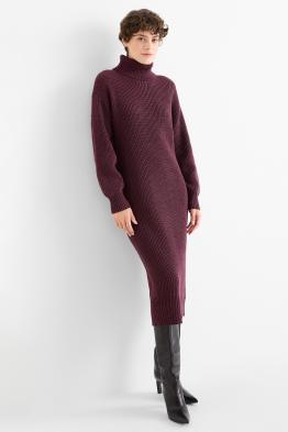 Rochie din tricot - straight fit - reiată