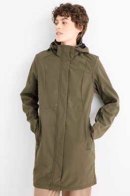 Palton din softshell cu glugă - rezistent la apă - 4 Way Stretch