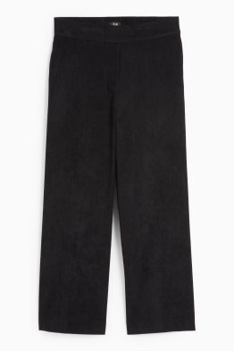 Pantaloni din catifea reiată - talie medie - wide leg